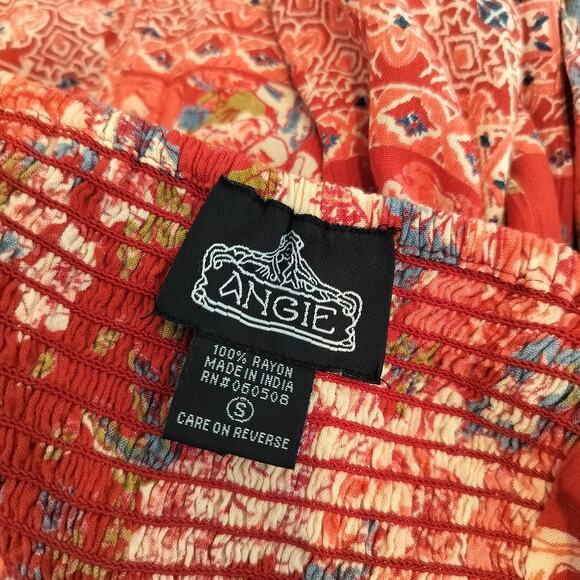 Angie Floral Flutter Sleeve Top Peplum Smocked - Picture 11 of 11
